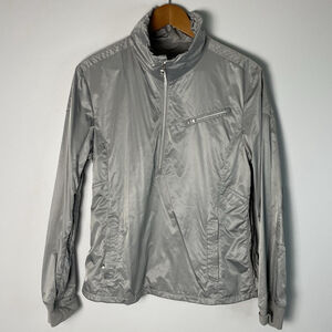 Ralph Lauren Golf Women’s Silver Popover 1/2 Zip Windbreaker Jacket Vented Large